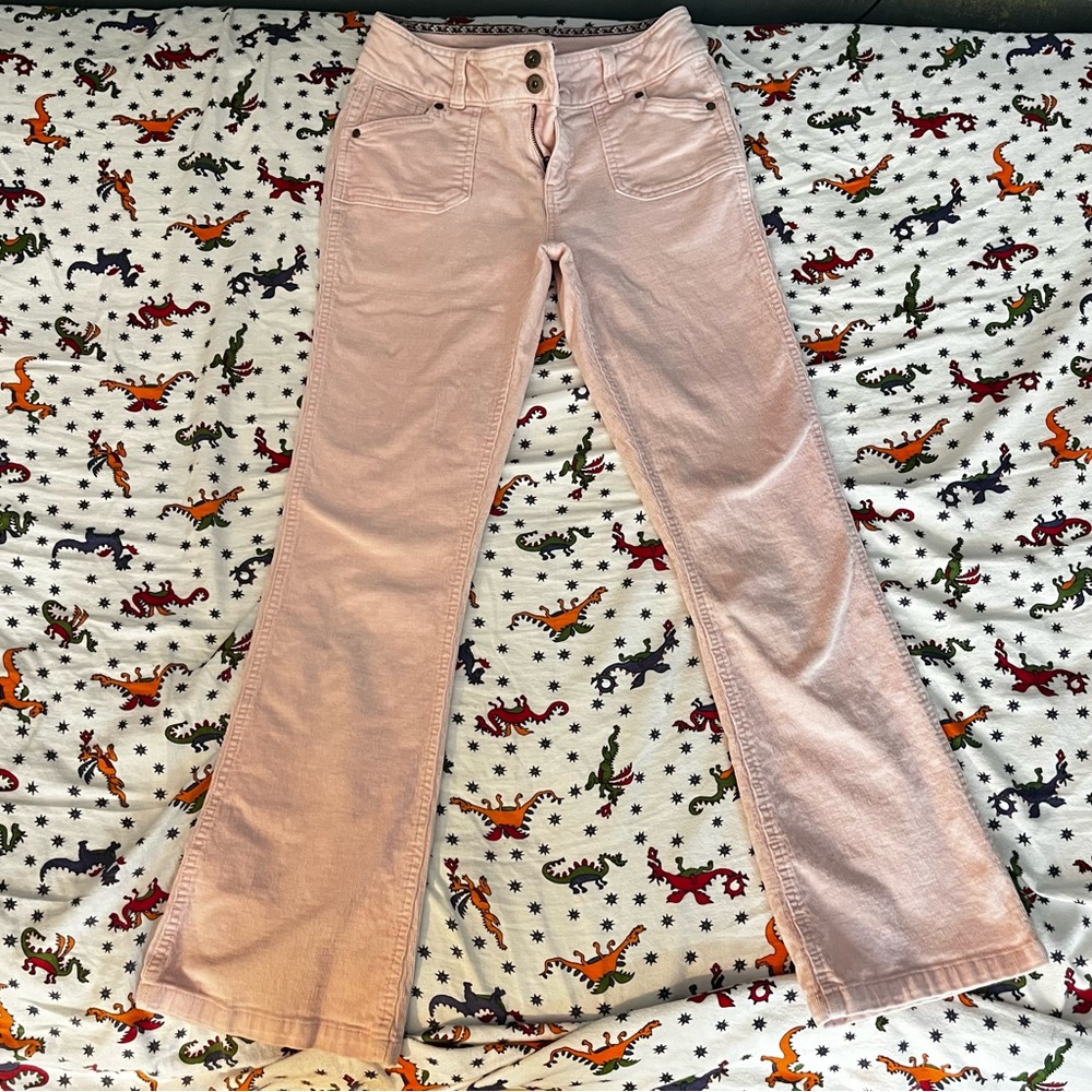 light pink corduroy flares
